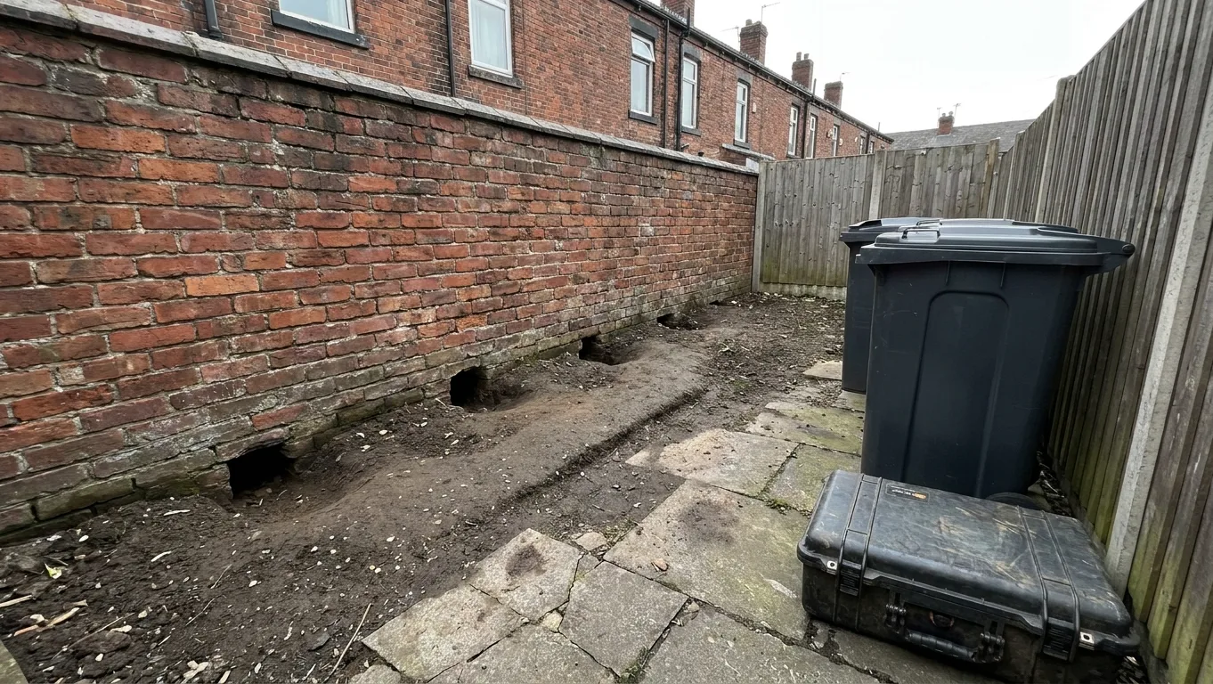 rat removal rear yard burrow inspection